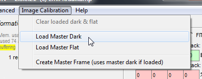 Applying dark frame correction to a flat field