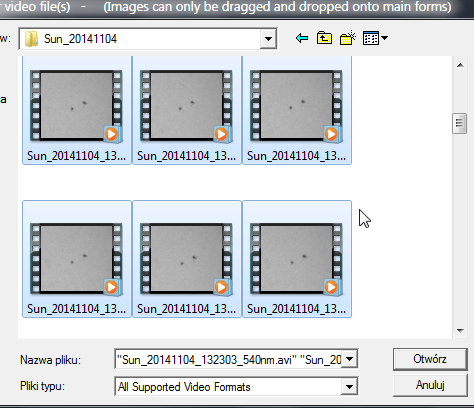 Selection of movies for processing