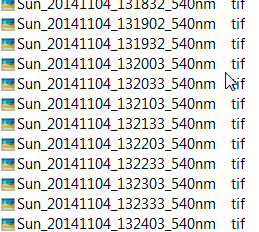 List of output TIF files