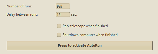 Configuration of AutoRun in FireCapture