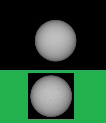 Comparison of cropped and uncropped image