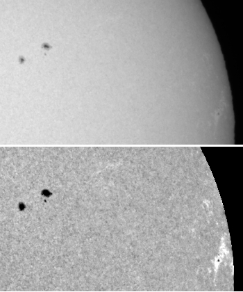 Comparison of solar fisk before and after compensation of limb darkening