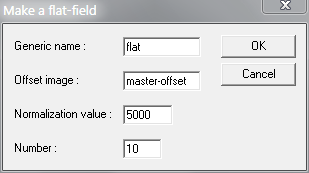 IRIS: Create a flat field window -- makes the median flat field with offset substracted