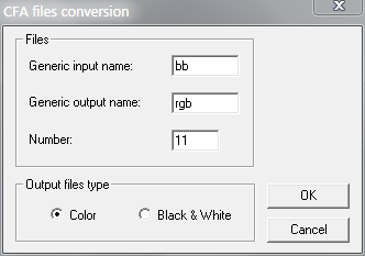 IRIS: Conversion of CFA image to tricolor RGB