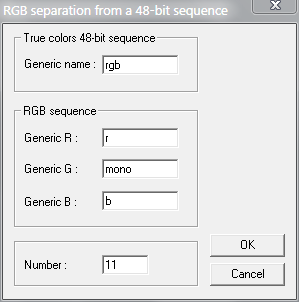 IRIS: Separation of color image into 3 monchrome images