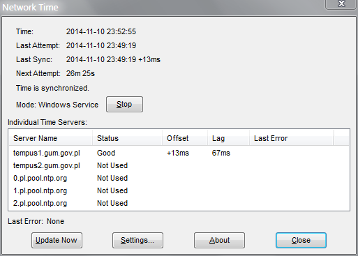 NetTime application will help synchronizing your computer time